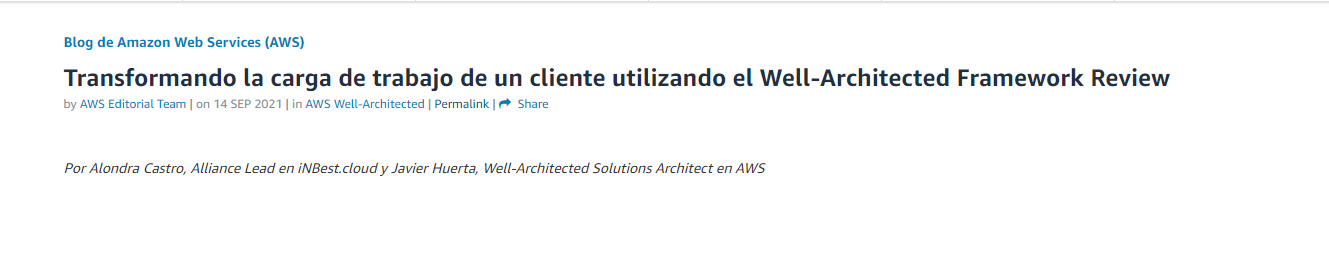 Well-Architected Framework AWS