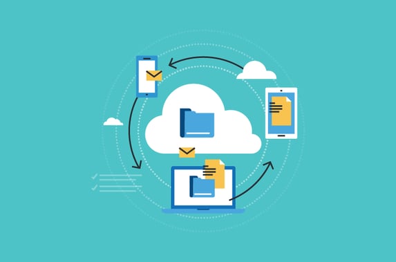 Imagen de virtualización con nube híbrida.